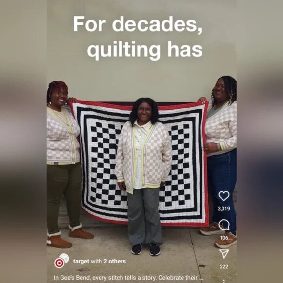 Gee's Bend quilt, lap throw, 60x50in, Target collab - Picture 5 of 12